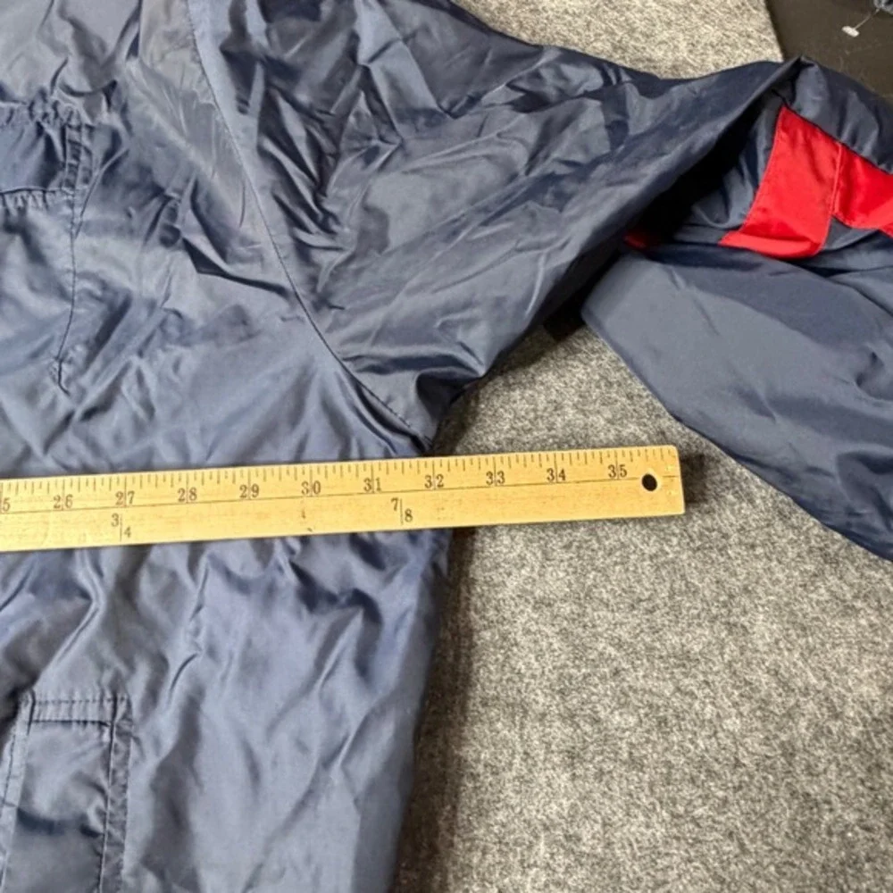 Tommy Jeans Mens 3XL Windbreaker Jacket Navy Blue‎ Red Stripe Vintage Full Zip